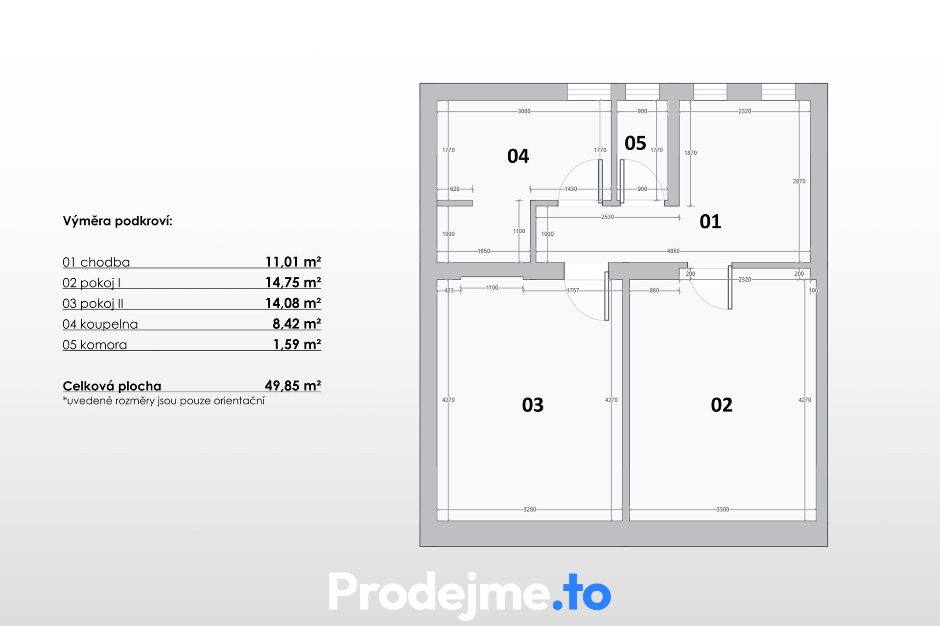 2D půdorys - podkroví